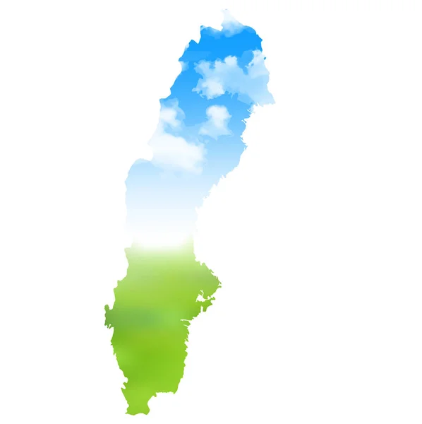 Mappa Svezia Sky icona — Vettoriale Stock