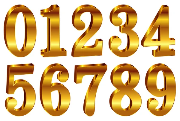 Ícone de ouro sólido numeral —  Vetores de Stock