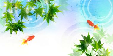 Japon balığı akçaağaç yaz arka plan