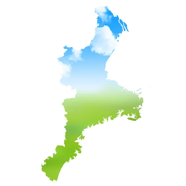 Ikona krajobraz Mie Prefektura mapę — Wektor stockowy