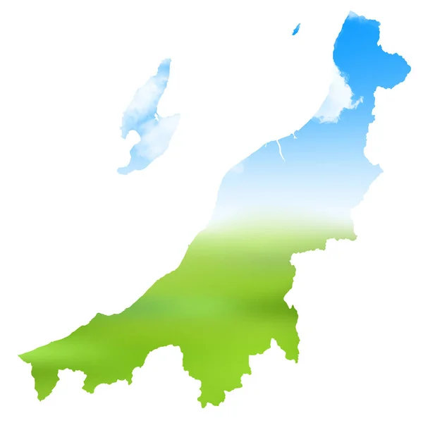 Niigata karte landschaft icon — Stockvektor