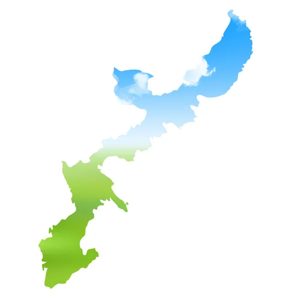 Okinawa harita manzara kutsal kişilerin resmi — Stok Vektör