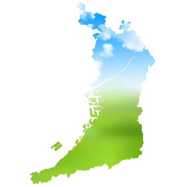 Osaka Mapa ícone da paisagem —  Vetores de Stock