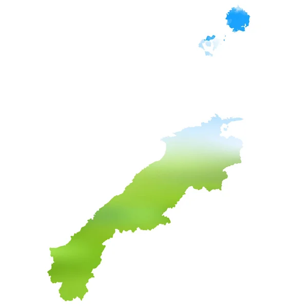 Mappa Shimane icona del paesaggio — Vettoriale Stock
