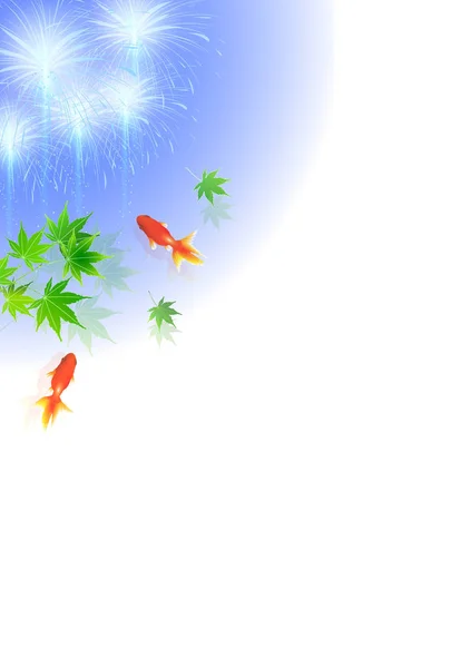 Feu d'artifice Poisson rouge Contexte d'été — Image vectorielle