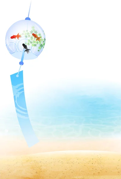 Poisson rouge Mer d'été Contexte — Image vectorielle