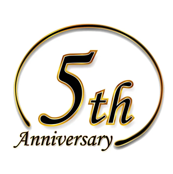 Anniversary gold frame icon — Stock Vector
