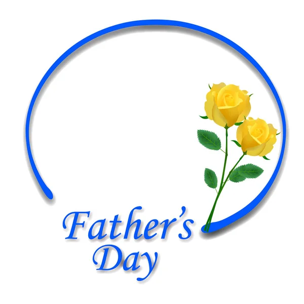 Father's Day Roses Frame Icon — Stock Vector