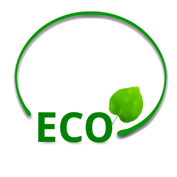 Icona Eco Leaf Frame — Vettoriale Stock