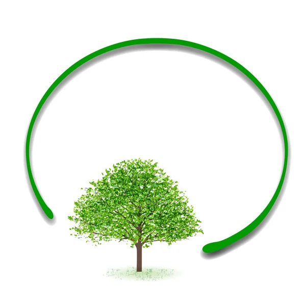 Eco árbol icono del marco — Vector de stock