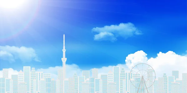 Tokyo bâtiment décor arrière-plan — Image vectorielle