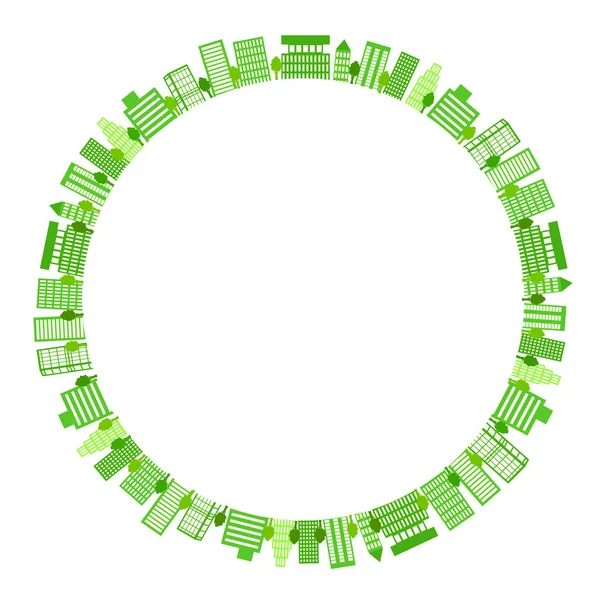 Byggnad Urban grön ikon — Stock vektor