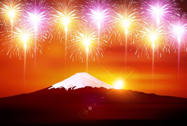 Havai fişek yaz manzara arka plan