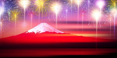 Havai fişek yaz manzara arka plan