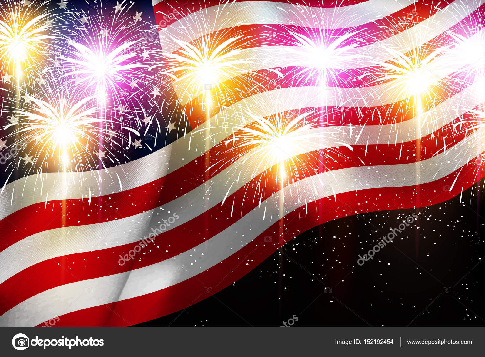 America fireworks national flag background Stock Vector Image by
