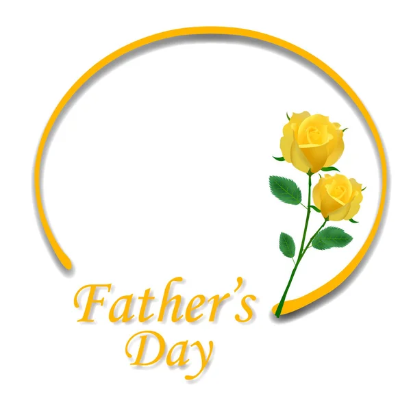 Father's Day Roses Frame Icon — Stock Vector