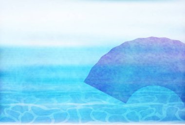 Japon kağıt arka plan dalga okyanus