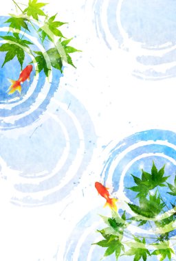 Japon balığı akçaağaç yaz arka plan