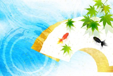 Japon balığı akçaağaç yaz arka plan