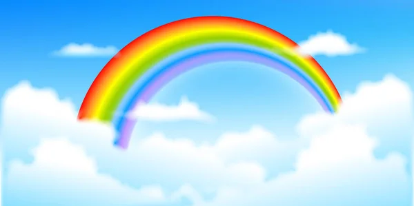 Rainbow Sky peisaj fundal — Vector de stoc