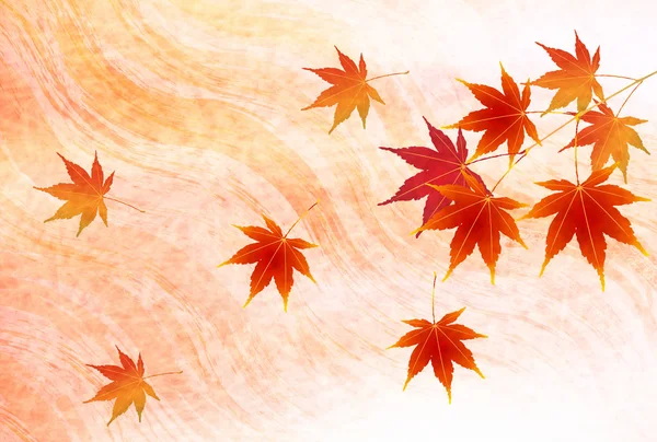 Autumn leaves fall Japanese paper background — Stock Vector