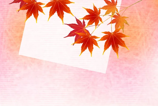 Herbst Blätter fallen japanisches Papier Hintergrund — Stockvektor