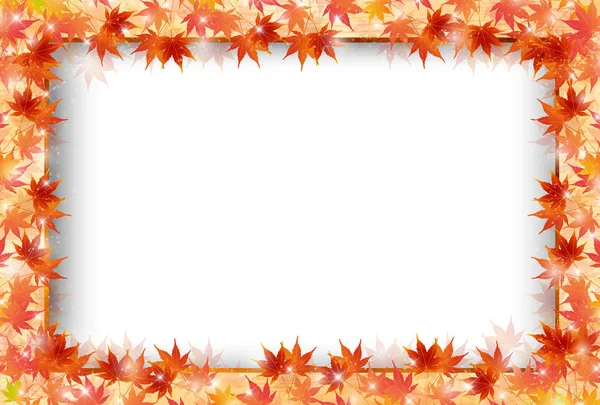 Maple autumn frame background — Stock Vector