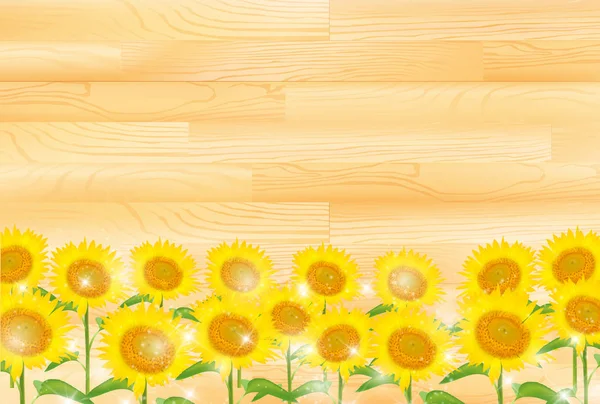 Slunečnicový letní květinové pozadí — Stockový vektor
