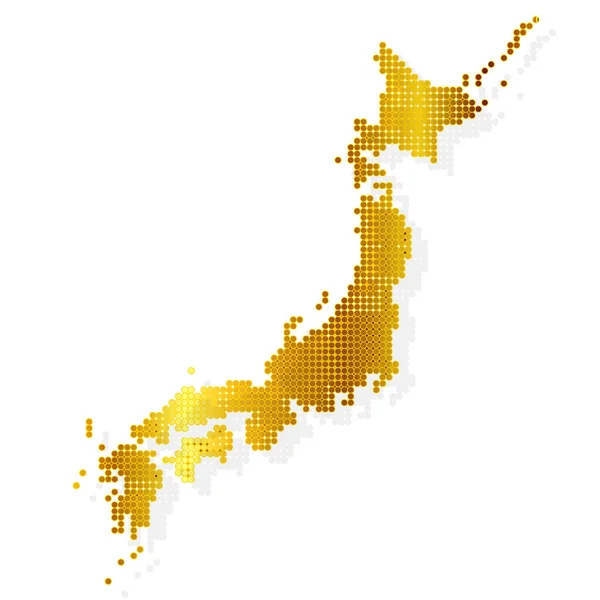 Mapa de Japón Icono de Oro — Vector de stock