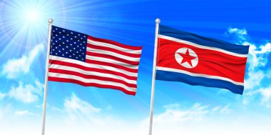 Amerika Kuzey Kore bayrağı arka plan
