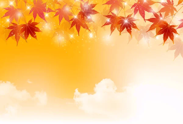 Otoño hojas paisaje hoja fondo — Vector de stock