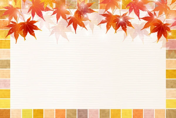 Feuilles d'automne tombent fond de papier japonais — Image vectorielle