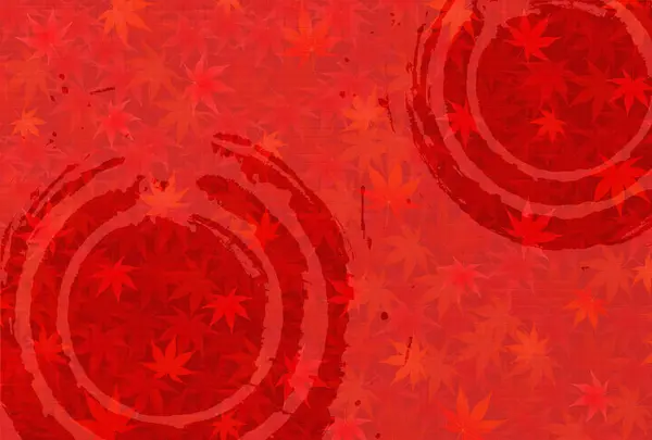 Podzimní listí na podzim japonské papírové pozadí — Stockový vektor