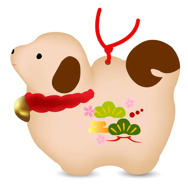 Köpek hayvan yeni yıl kartı simgesi — Stok Vektör