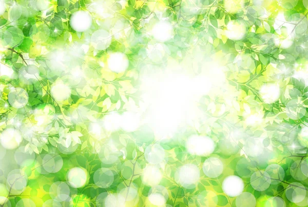 새로운 녹색 잎 풍경 배경 — 스톡 벡터