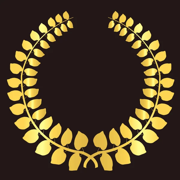 Laurel leaf gold ikonen — Stock vektor