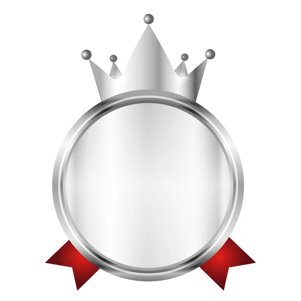Crown medal frame icon — Stock Vector