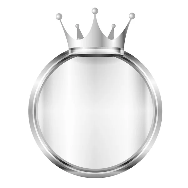 Crown medal silver icon — Stock Vector