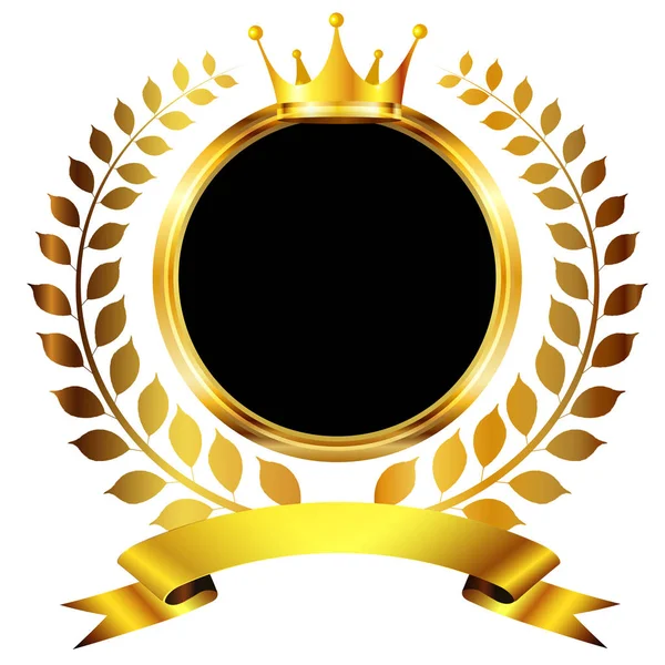 Medalla corona icono de oro — Vector de stock