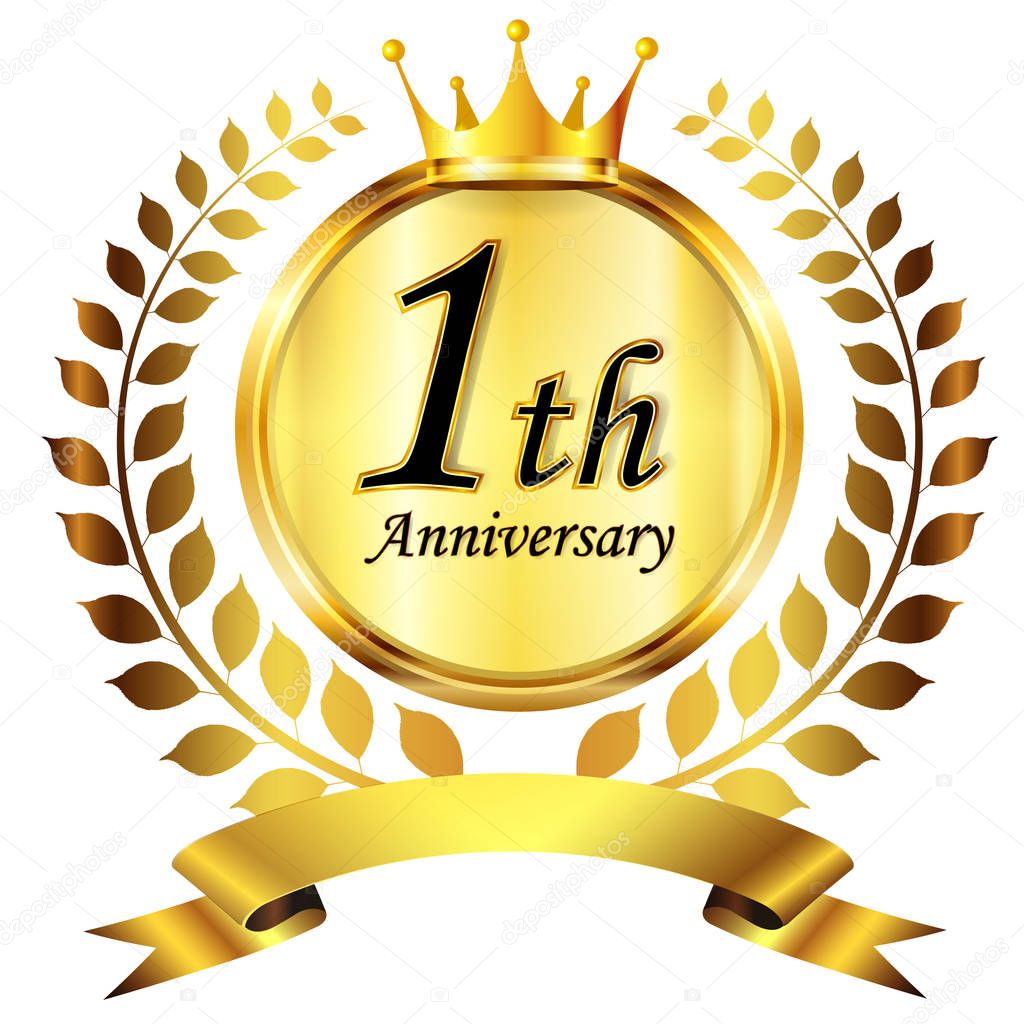 Anniversary crown medal icon
