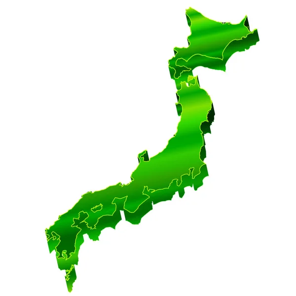 Japão Mapa ícone de papel japonês — Vetor de Stock