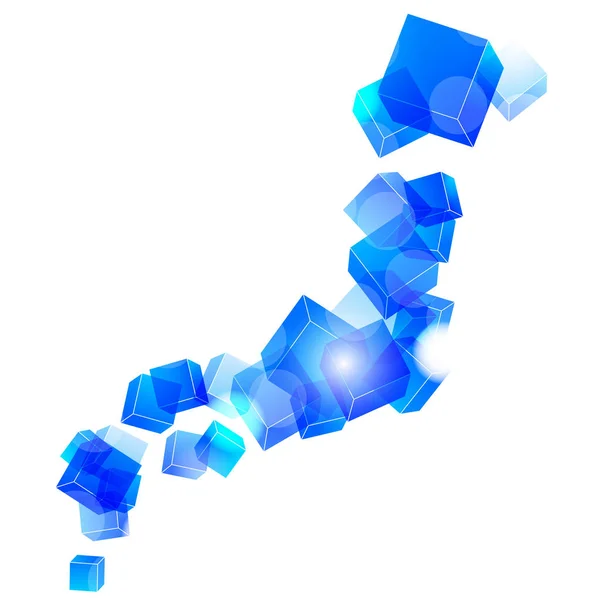 Japan Map Blue Icon — Stock Vector