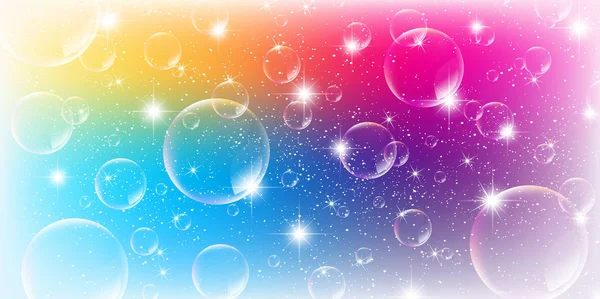 Soap bubble sky colorful background — Stock Vector