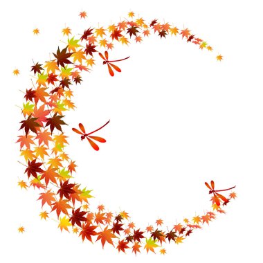 Sonbahar kırmızı yusufçuk simgesi sonbahar yaprakları