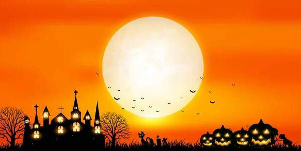 Halloween dýně sky pozadí — Stockový vektor