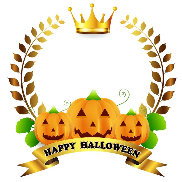 Halloween pumpkin crown icon — Stock Vector