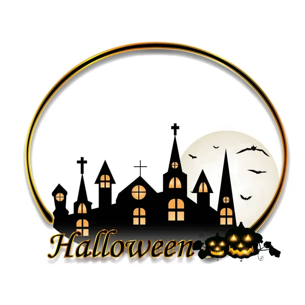 Halloween pumpkin frame icon — Stock Vector
