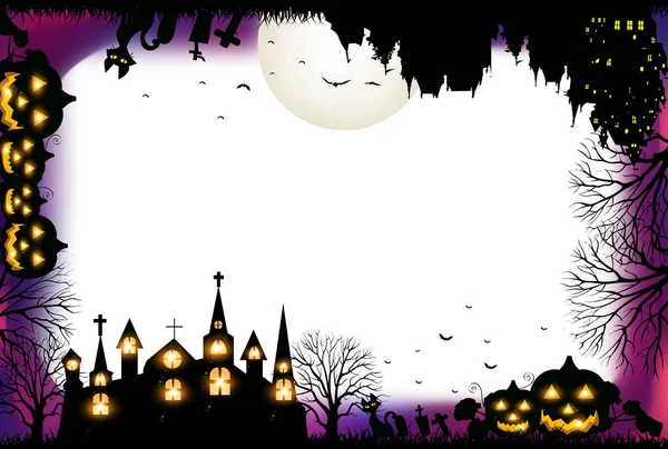 Halloween pompoen Frame achtergrond — Stockvector