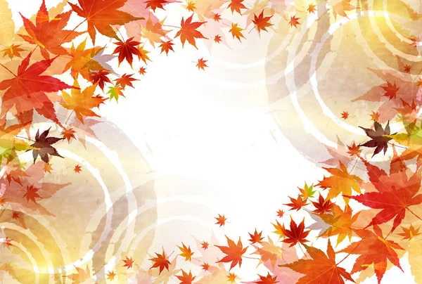 Herbst Blätter fallen japanisches Papier Hintergrund — Stockvektor