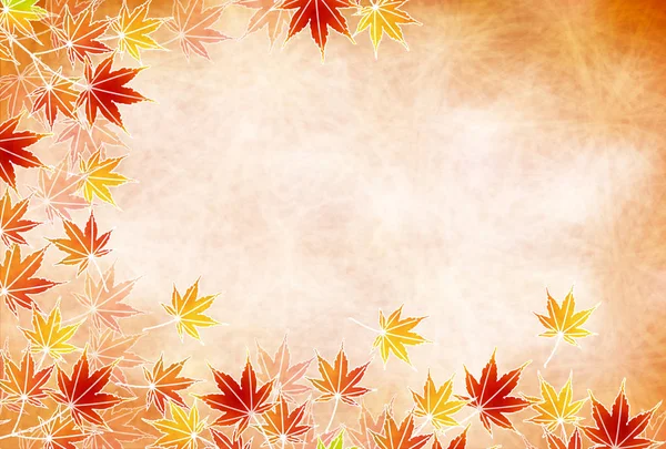 Herfstbladeren val Japans papier achtergrond — Stockvector